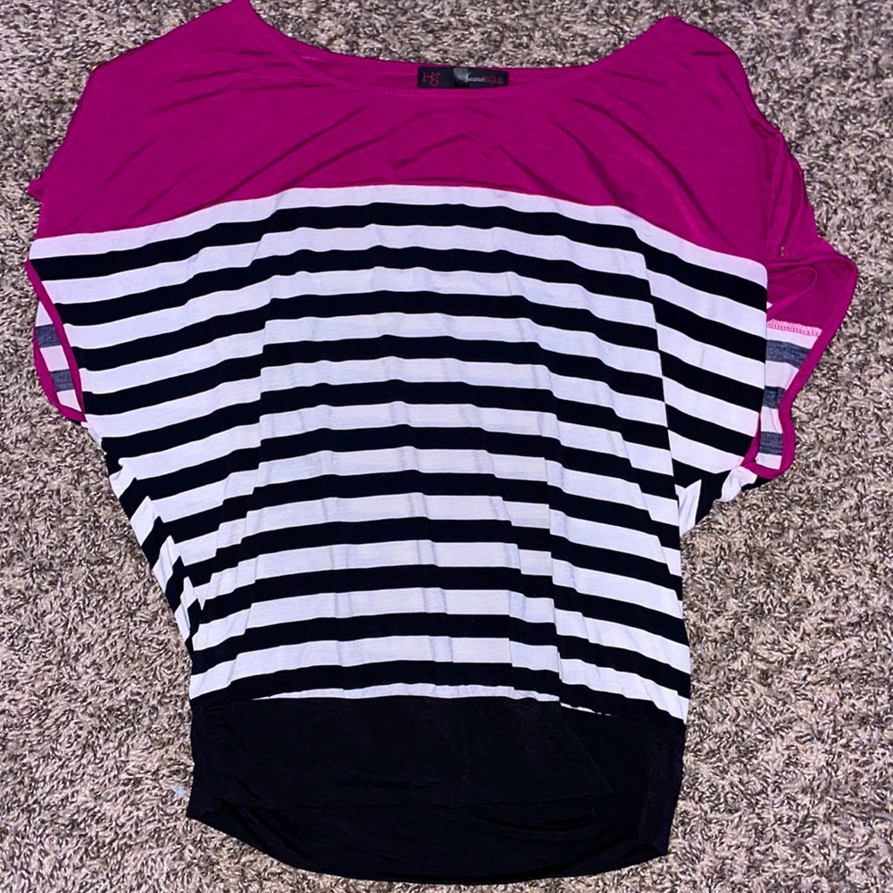 black pink and white dress shirt